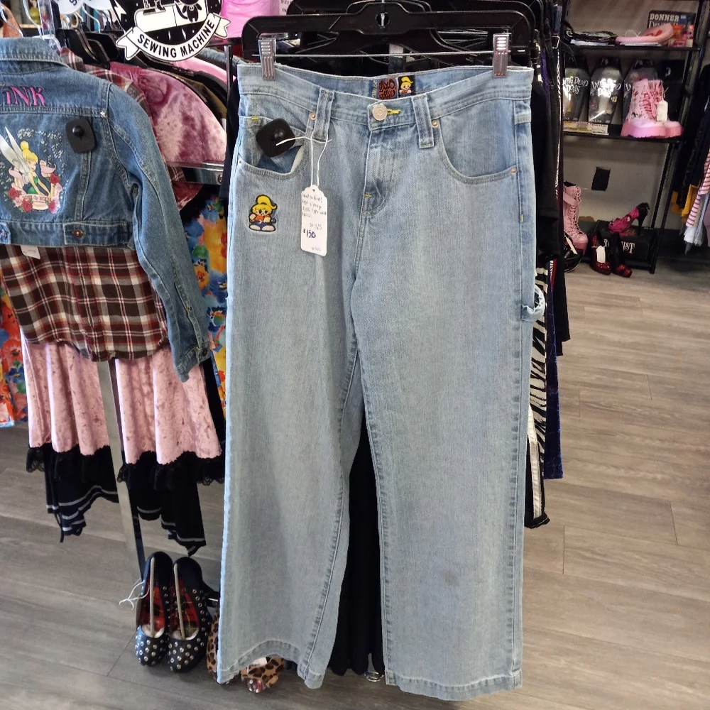 Vintage JNCO 22" wideleg 90s skater jeans! Girlie stuff light wash - Picture 4 of 5